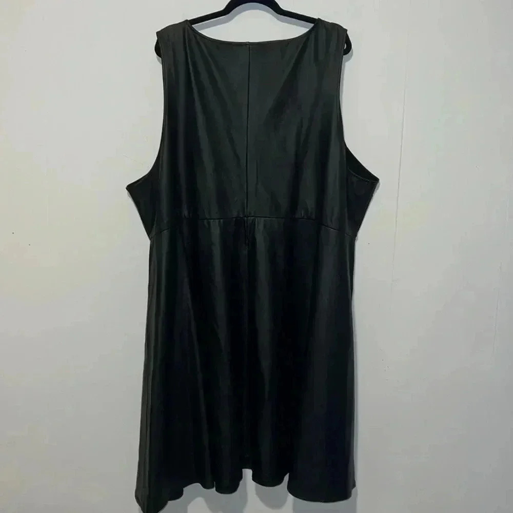 Torrid Women’s Sleeveless Black Faux Leather A-Line Dress 19 - Picture 2 of 5